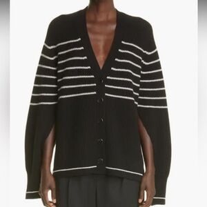 Maria McManus Stripe Rib Recycled Cashmere Cardigan, size L